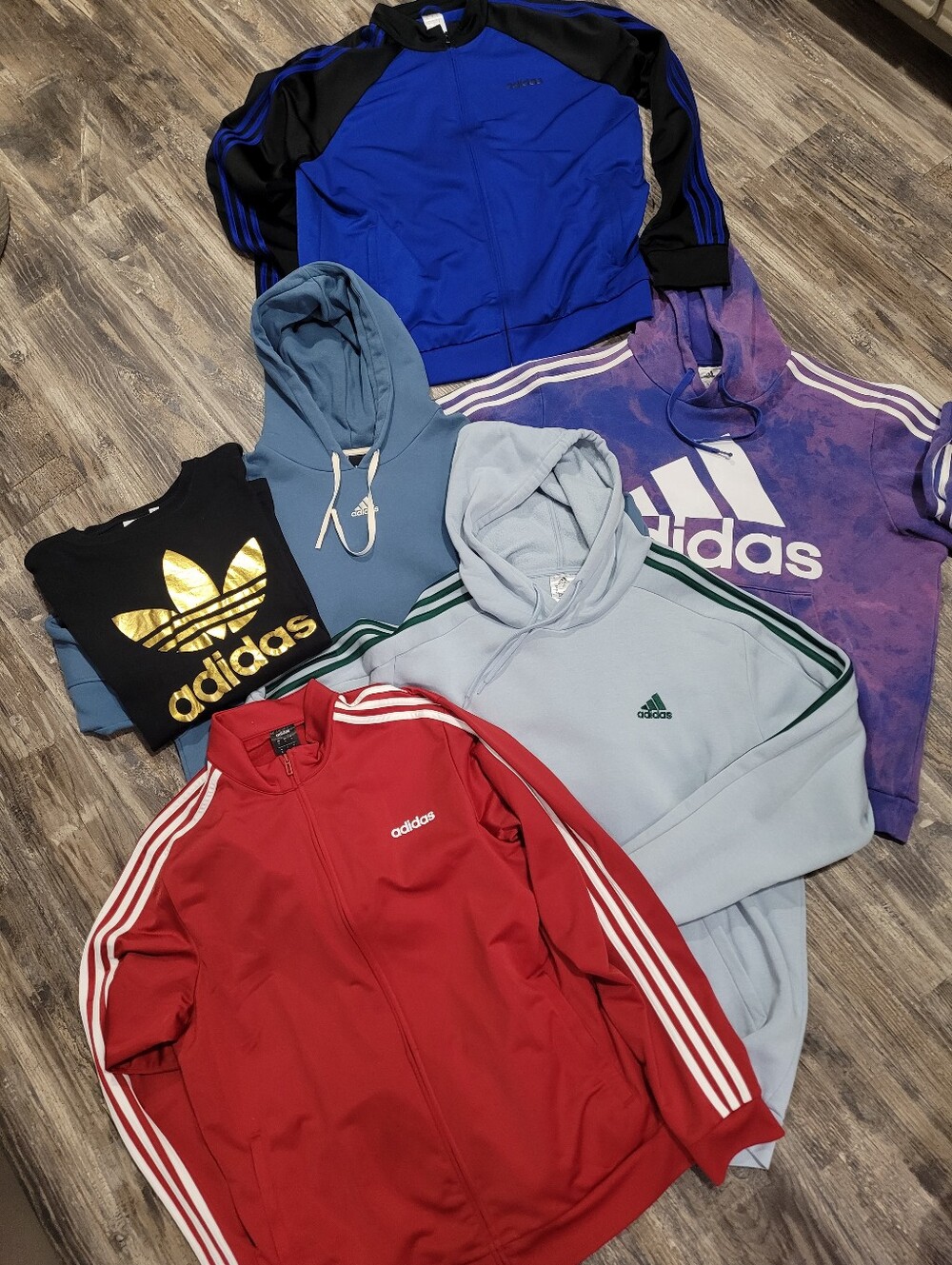 Lot of men's Adidas hoodie sweatshirt Track Jacket & shirts Sz XL